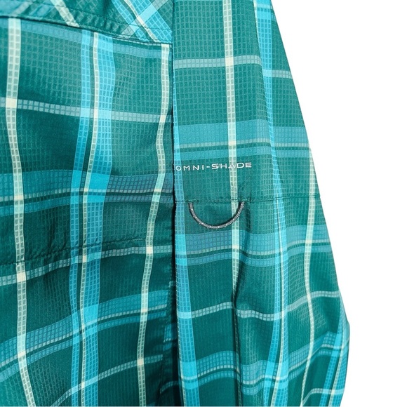 Columbia Omni Shade Green Plaid Button Front Men's Shirt Size XXL - Picture 4 of 6